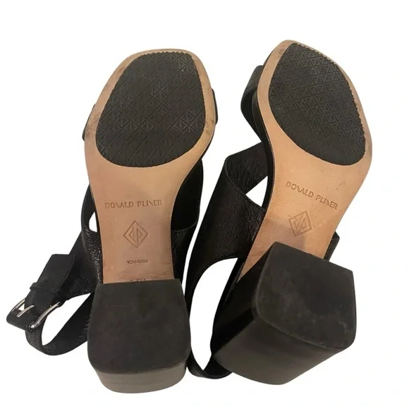 DONALD PLINER Pasha Black Slingback Block Heel Sandals Shoes Heels - Picture 10 of 11